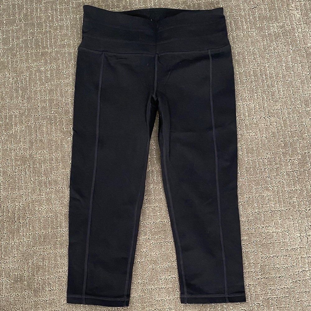 Prana Black Cropped Leggings with Front Seams